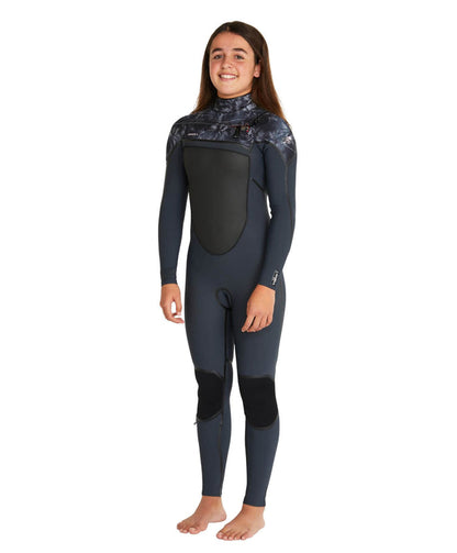Girl's Psycho Tech 4/3mm Steamer Chest Zip - Gunmetal