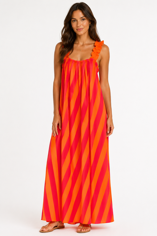 Gloria Maxi Dress (Pink/Orange)