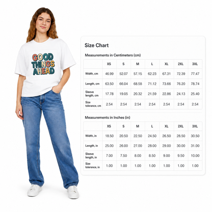 Women's Good Things Ahead cotton graphic tee in a casual streetwear look