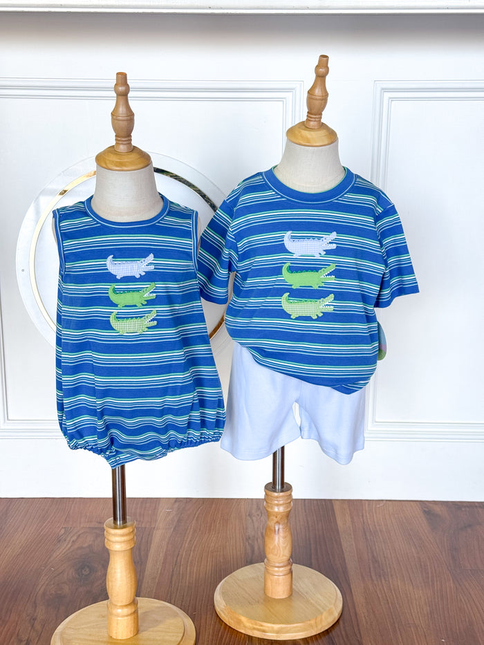 Great Gator Striped Short Set