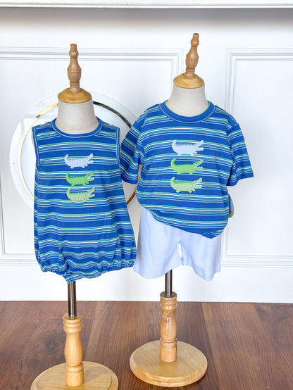 Great Gator Striped Short Set