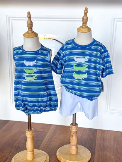 Great Gator Striped Short Set