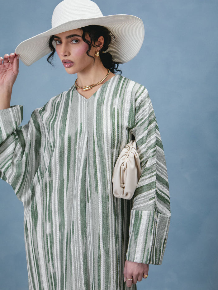 Green & Grey Crochet Kaftan