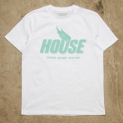 Green Peak House Front Print - Tshirt - White