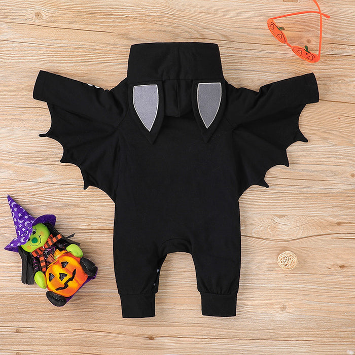 Halloween Bat Baby Romper – Cute bat ears hood costume look