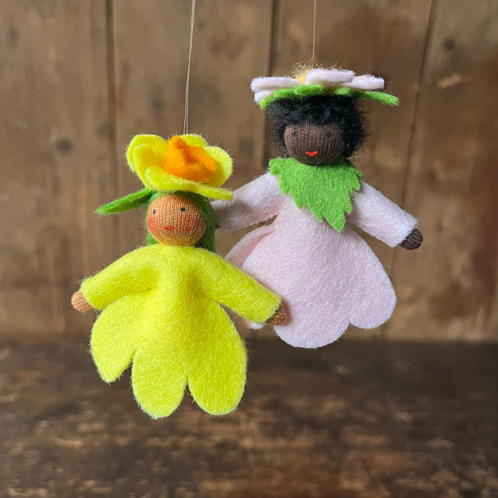Handmade Small Wool Hanging Fairy - Sweet Briar - Black