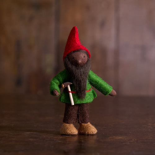 Handmade Wool Autumn Gnome Father - Black