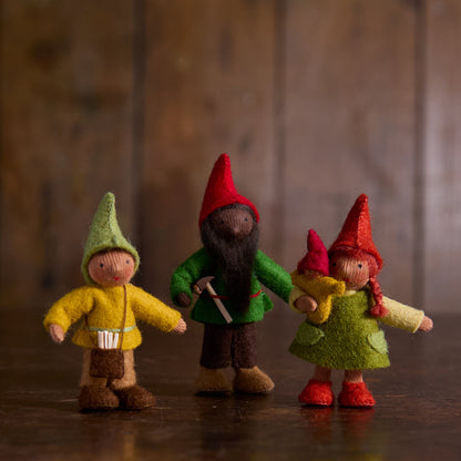 Handmade Wool Autumn Gnome Father - Black