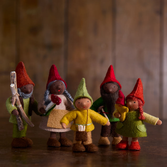 Handmade Wool Autumn Gnome Grandfather - Black