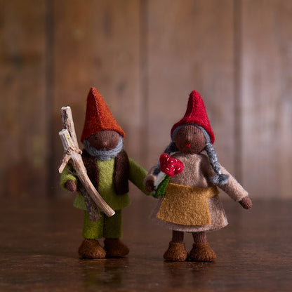 Handmade Wool Autumn Gnome Grandmother - Black