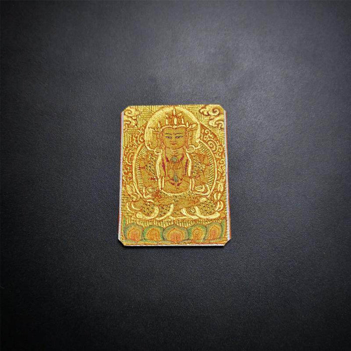 Handpainted Locket Thangka Amulet,Chenrezig,Avalokitesvara,Padmapani - Tibetan thangka painting, view 6