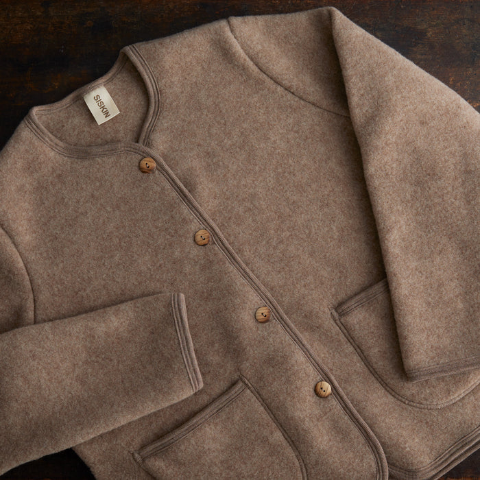 Harrier Women's Jacket - Merino Wool Fleece - Driftwood
