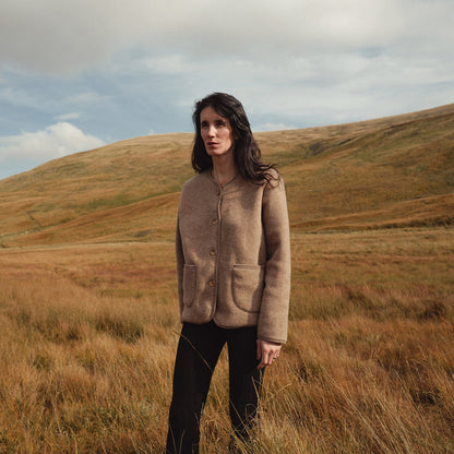 Harrier Women's Jacket - Merino Wool Fleece - Driftwood