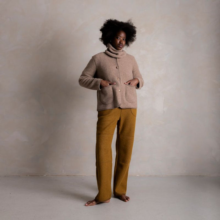 Harrier Women's Jacket - Merino Wool Fleece - Driftwood