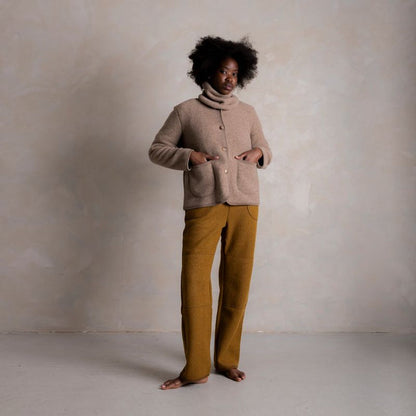 Harrier Women's Jacket - Merino Wool Fleece - Driftwood
