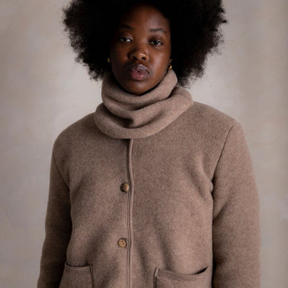 Harrier Women's Jacket - Merino Wool Fleece - Driftwood