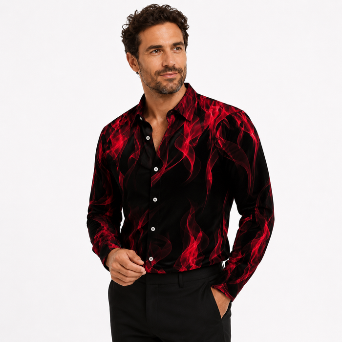 Black Red Floral / XS