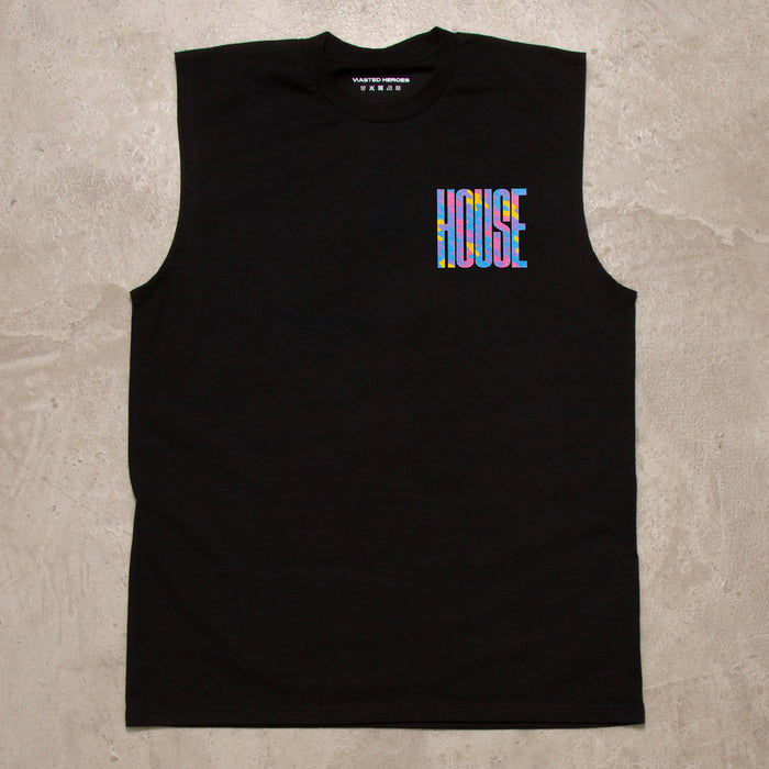 Haze Higher House Back Print - Tank Tshirt - Black