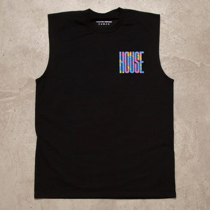 Haze Higher House Back Print - Tank Tshirt - Black