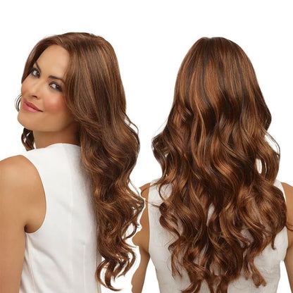 heat resistant wig with bangs lightweight synthetic hair medium length with face-framing fringe for easy styling