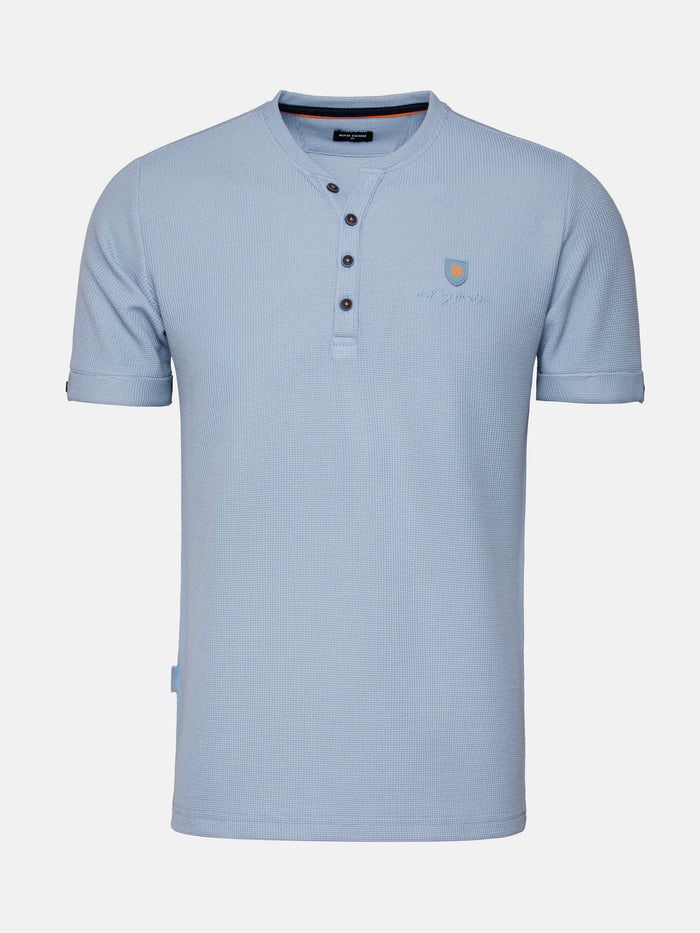 Het Droven blauwe T-shirt