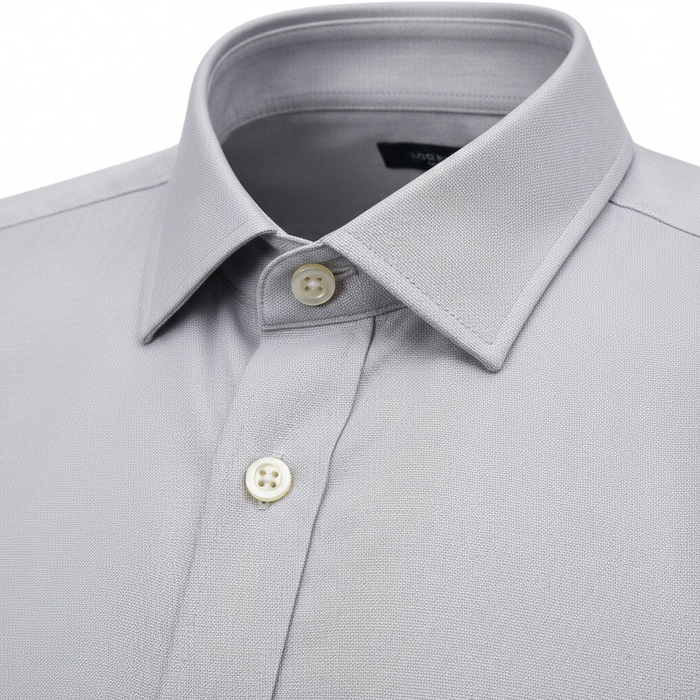 WAM DENIM Norvik Light Grey Shirt - Collar Detail
