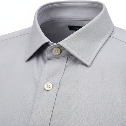 WAM DENIM Norvik Light Grey Shirt - Collar Detail