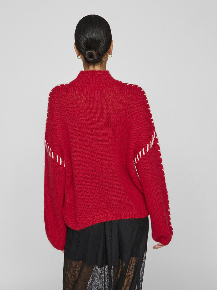 Hoca Turtle Neck Jumper (Cherry/White)
