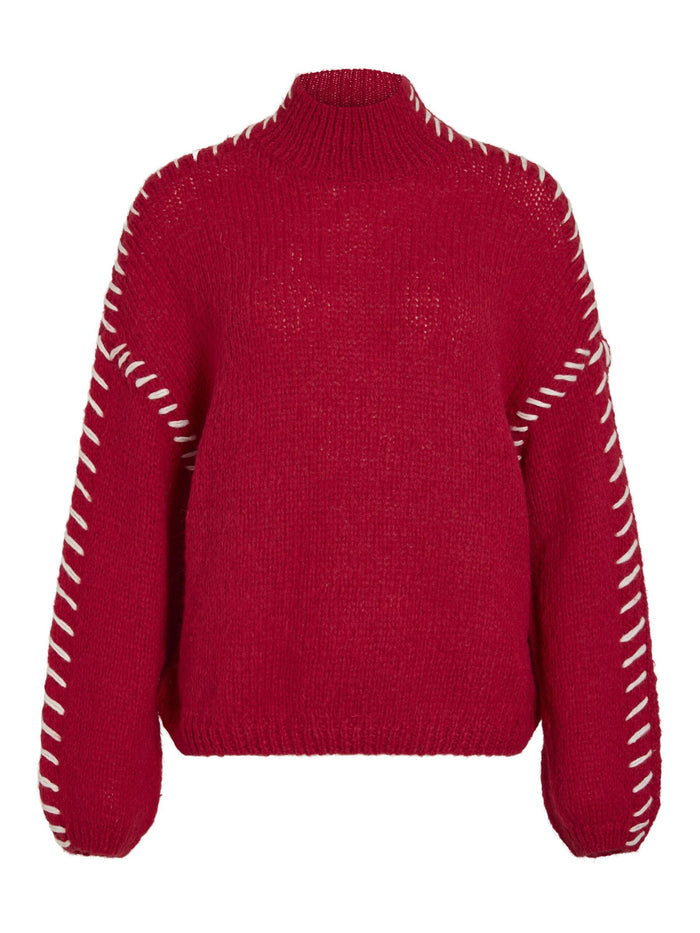 Hoca Turtle Neck Jumper (Cherry/White)