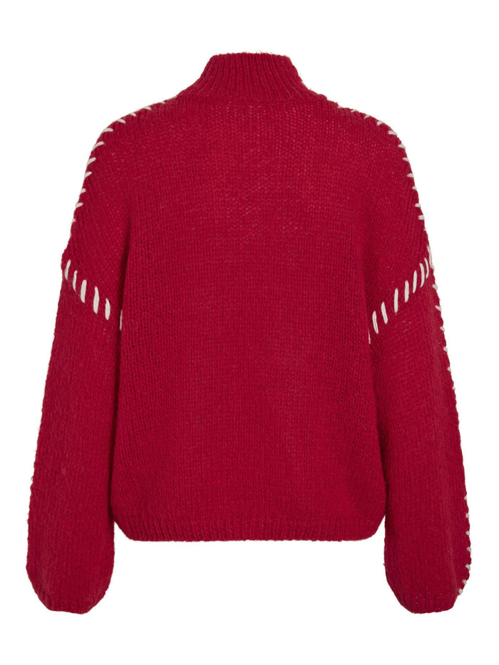 Hoca Turtle Neck Jumper (Cherry/White)