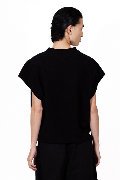 MANCANDY Horseshoe Muscle Tank crafted from French terry featuring a boxy silhouette, sleeveless construction and embroidered horseshoe motif at the chest.