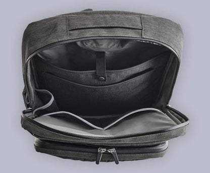 Inside empty view of Ion Convertible Backpack in Black Sky