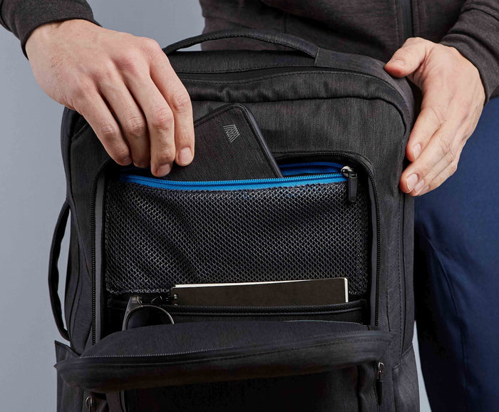 Inside view of Ion Convertible Backpack in Black Sky