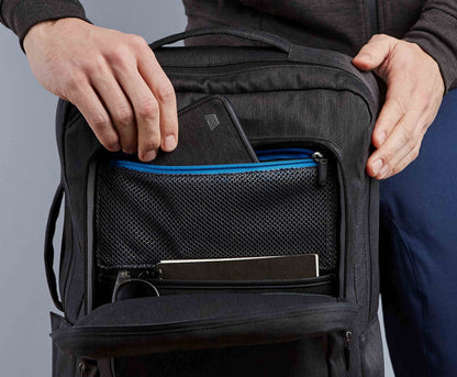 Inside view of Ion Convertible Backpack in Black Sky