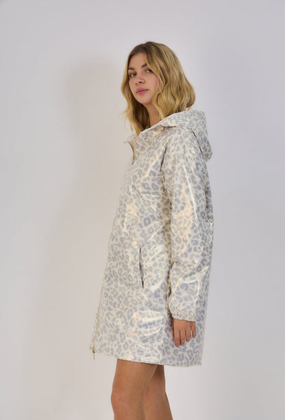 Iris Reversible Waterproof Parka (Beige/Leopard Print)
