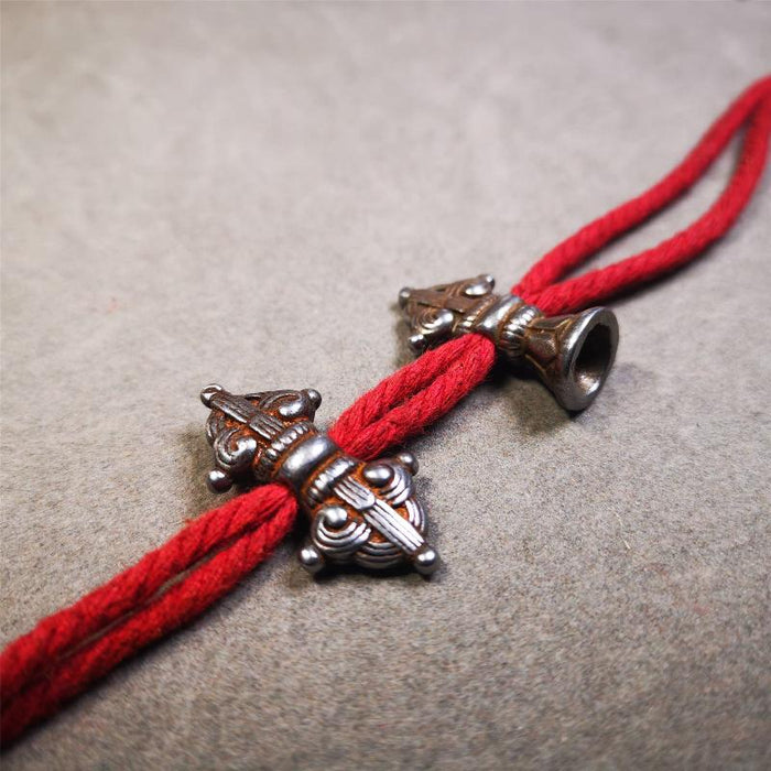 Iron Vajra Bell Amulet Set 1.1" - Tibetan Buddhist amulet, view 4