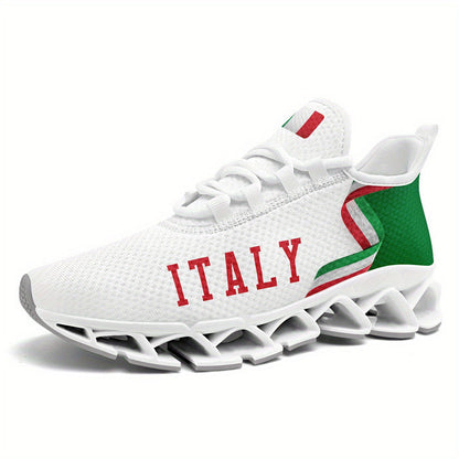 Italy Flag Sneakers – chunky TPU outsole grip pattern for daily runs