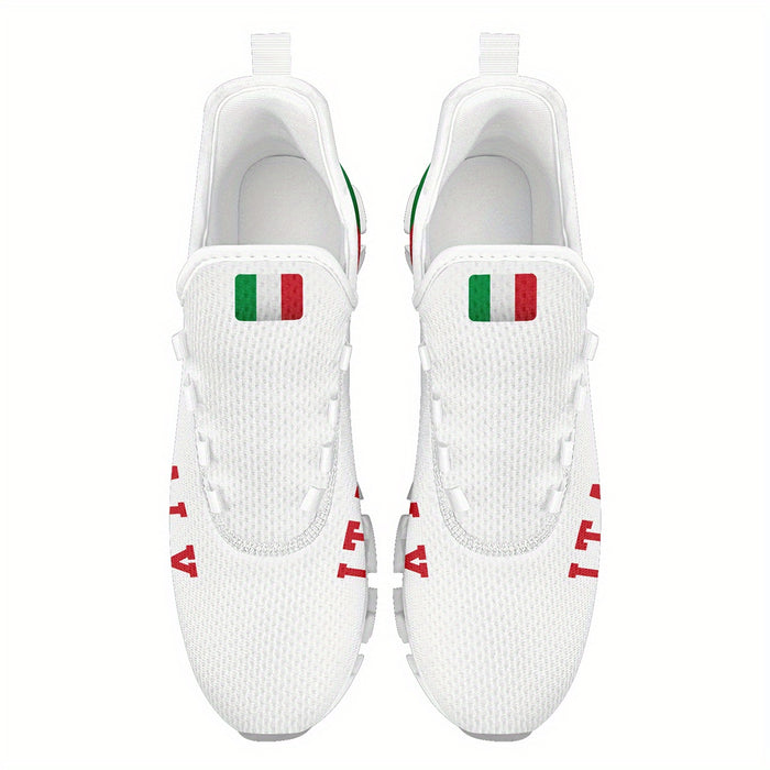 Italy Flag Sneakers – low-top lace-up on-foot city walking scene