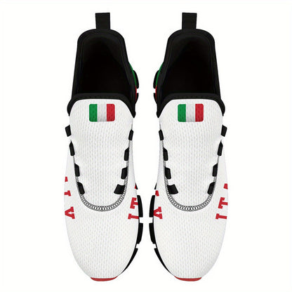Italy Flag Sneakers – gym session warm-up, flexible forefoot bend