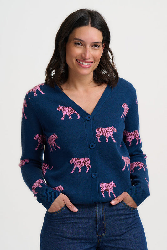 Jennifer Cardigan (Teal/Tiger)