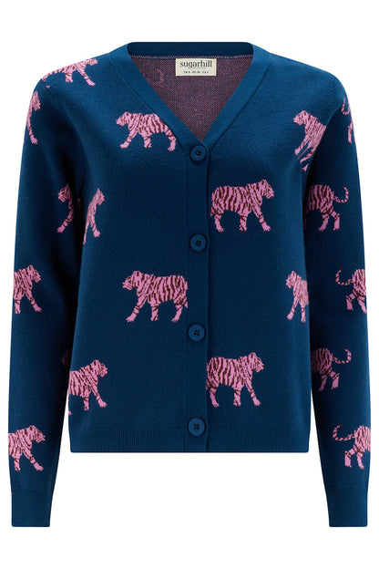 Jennifer Cardigan (Teal/Tiger)