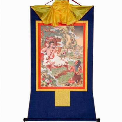 Jetsun Milarepa,Woodblock Thangka Art - Tibetan thangka painting, view 5