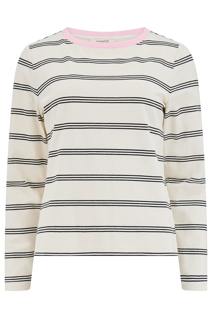 Josie Jersey Top (Off White/Black)