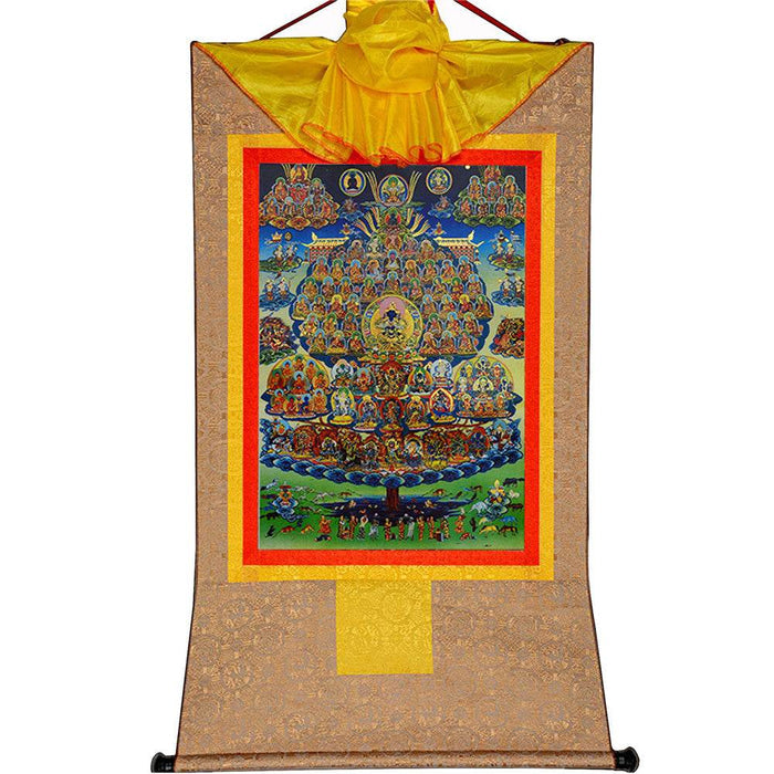 Karma Kagyu Refuge Tree - Tibetan thangka painting, view 7