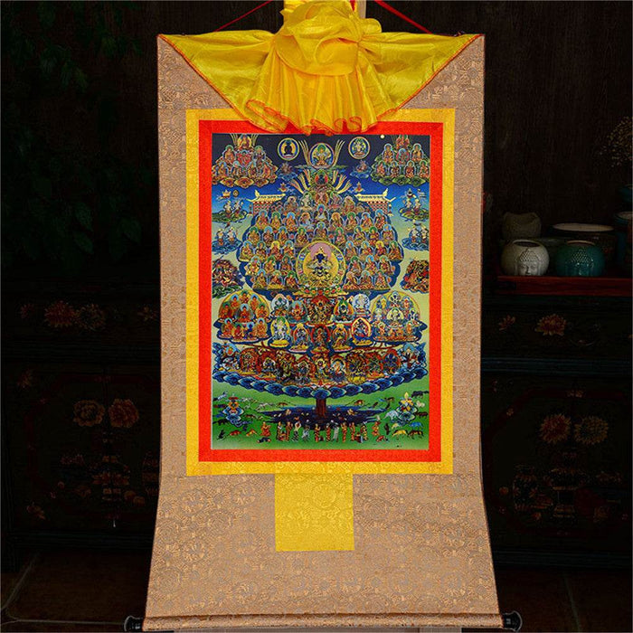 Karma Kagyu Refuge Tree - Tibetan thangka painting, view 8