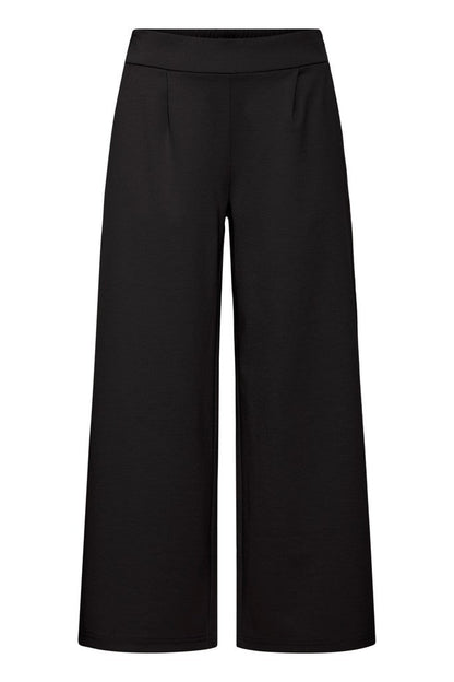 Kate Cropped Wide Leg Pants (Black)
