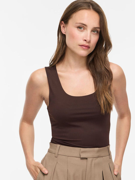 Kennza O-Neck Tank Top (Coffee Bean)