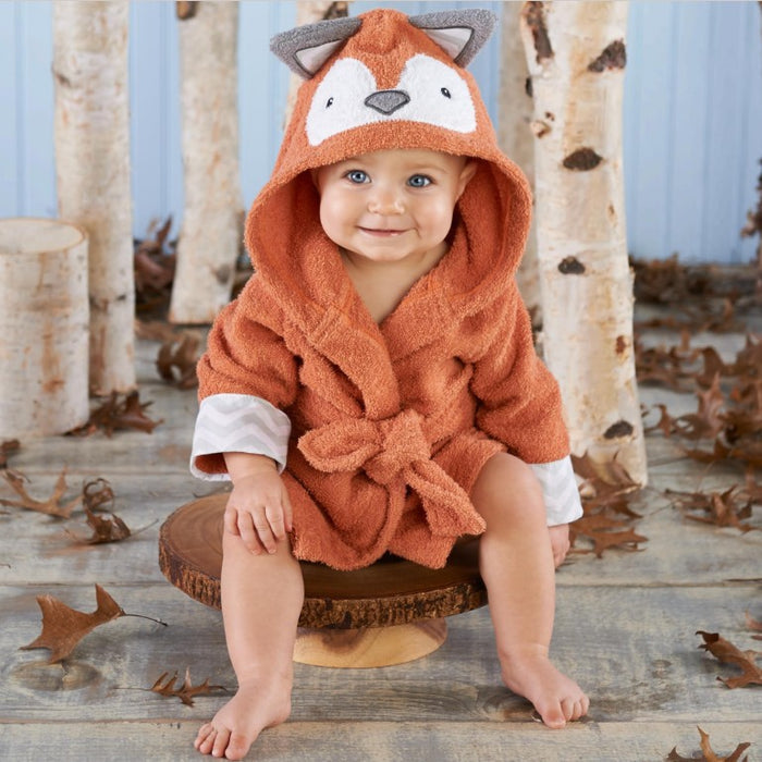 Kids animal hooded bathrobe sheep design kids cotton bathrobe with hood and tie, plush towel texture for toddlers