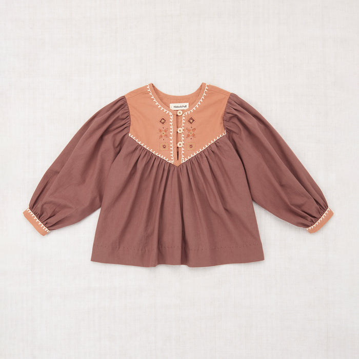 Kids Cotton Poplin Bettina Top - Mousse