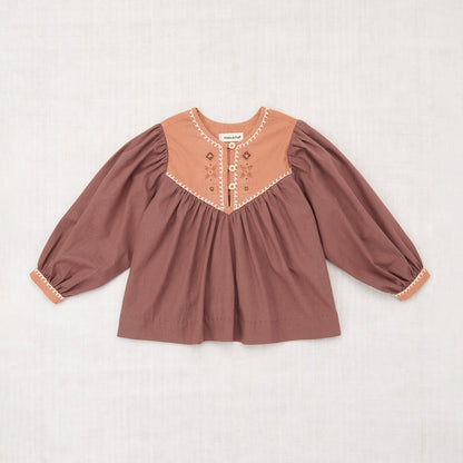 Kids Cotton Poplin Bettina Top - Mousse